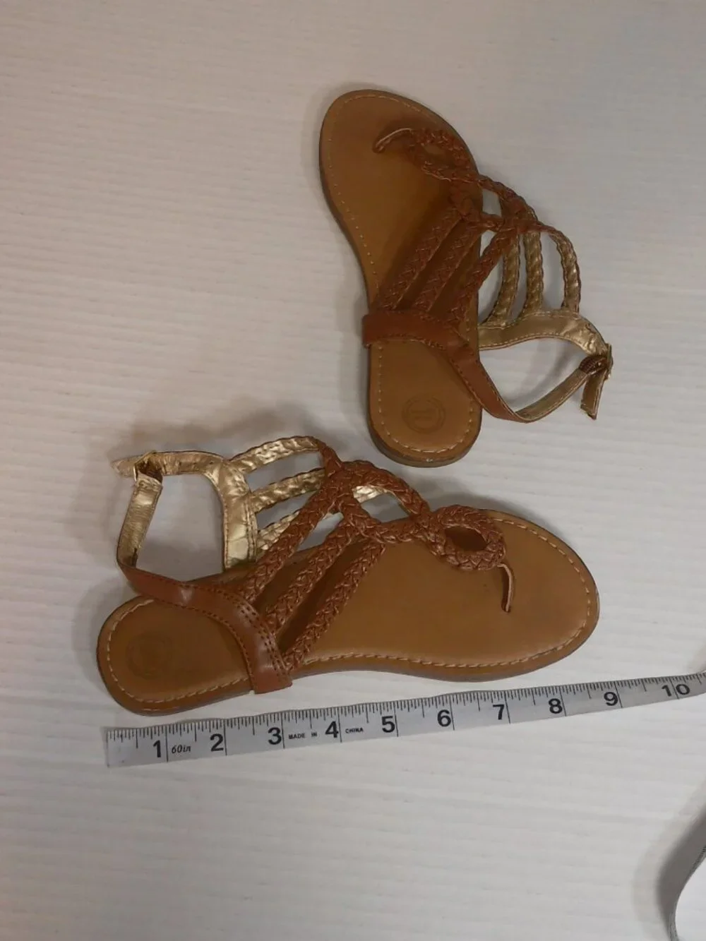 Wonder Nation Girls Braided Strappy Sandals